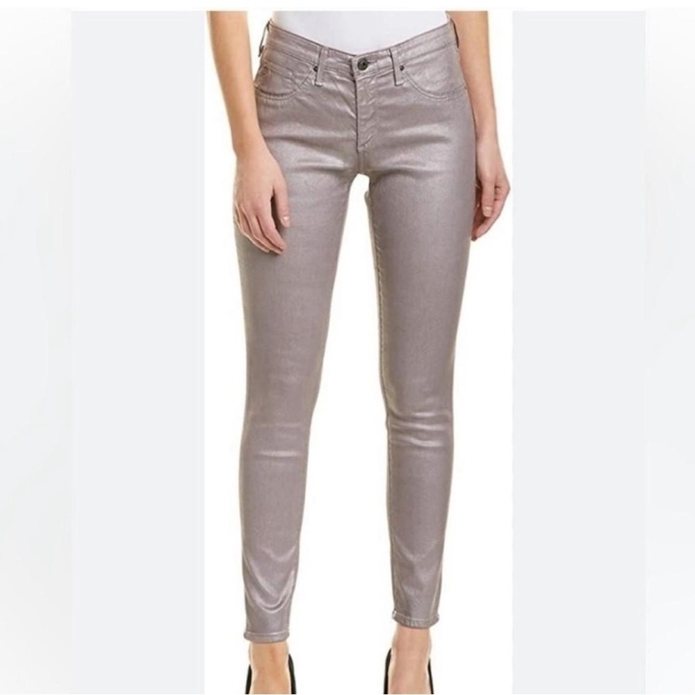 Adriano Goldschmied Legging Ankle Super Skinny soft pink purple metallic sz 26R